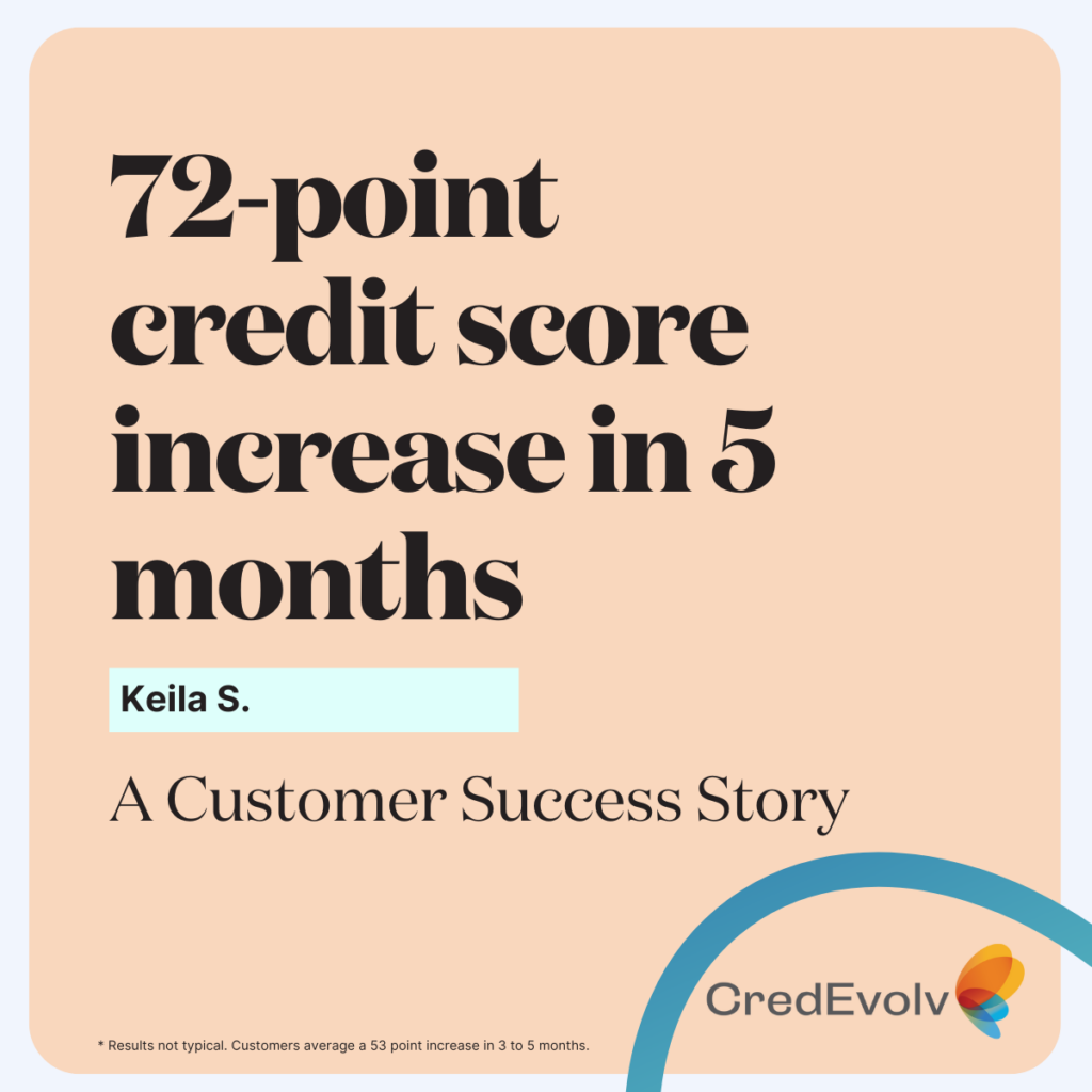 Credit Success 72-point credit score increase in 5 months